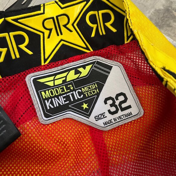 Fly Racing Rockstar Kinetic Mesh Tech Motocross Pants Size 32 Black & Yellow - Picture 4 of 11